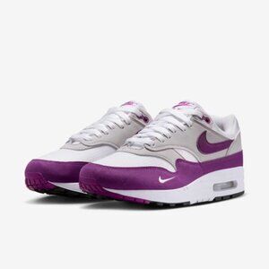 Nike Womens Air Max 1 '87 Mini Swoosh Bold Berry HF1194-101 White Grey Black 90